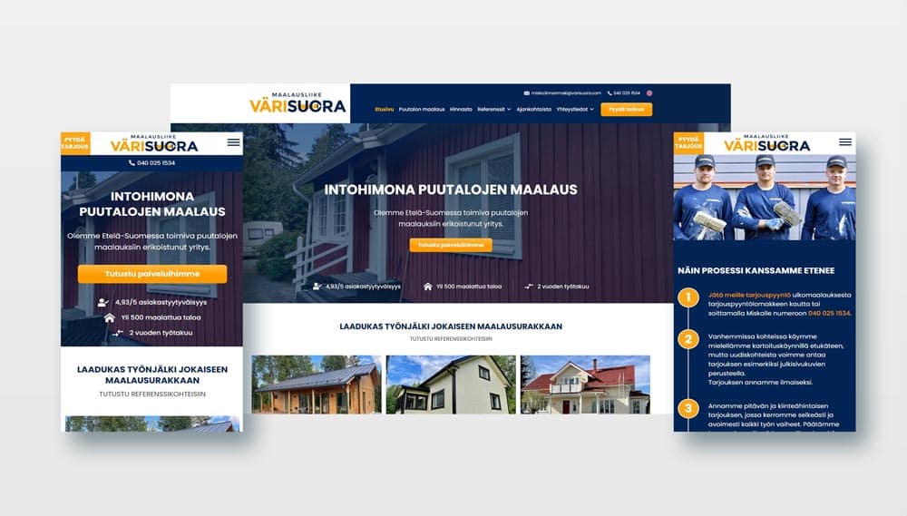 Maalausliike Värisuora nettisivut